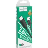 Кабель Hoco X88, Type-C - USB, 3 А, 1 м, ПВХ, чёрный