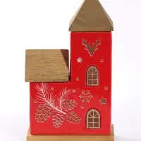 Фигурка керамическая с подсветкой &laquo;Дом с еловой веткой&raquo; 12.5&times;6.5&times;21.5 см
