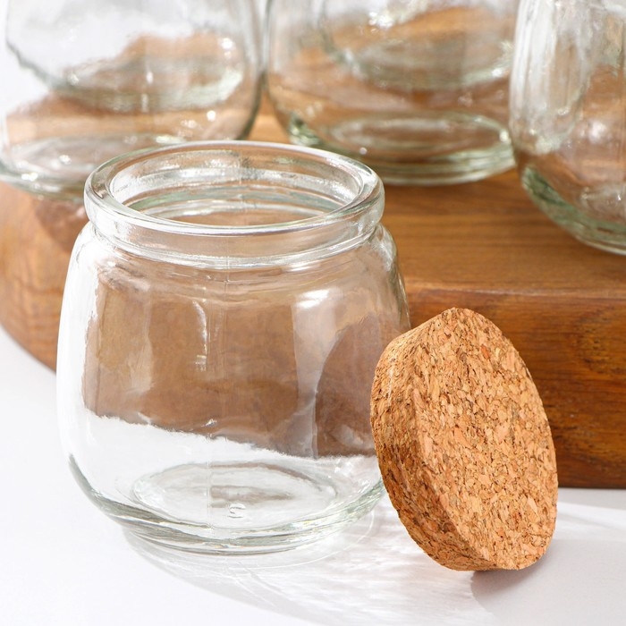 Набор баночек стеклянных для специй с пробковой крышкой Доляна «Парфе», 200 мл, 7,3×7,2 см, 12 шт Набор баночек стеклянных для специй с пробковой крышкой Доляна «Парфе», 200 мл, 7,3×7,2 см, 12 шт