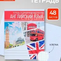 Предметная тетрадь по английскому языку Calligrata &laquo;Коллаж&raquo;, 48 листов, в клетку, со справочным материалом, обложка из мелованного картона