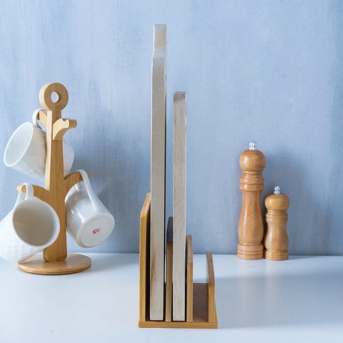 Подставка для разделочных досок и крышек Доляна, 18×10 см, 3 секции Подставка для разделочных досок и крышек Доляна, 18×10 см, 3 секции