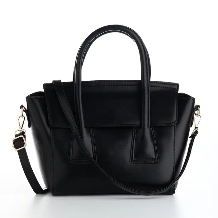 Сумка женская мессенджер на магните, 35&times;15&times;23 см, чёрная