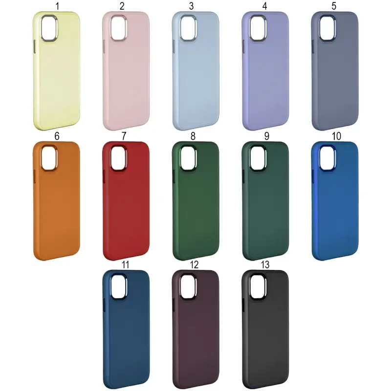 Чехол для iPhone 14 Plus матовый с цветной камерой (в пакетике)