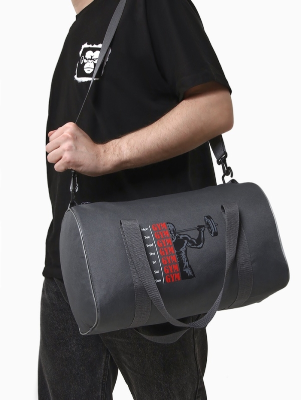 Сумка спортивная мужская, TEXTURA, маленький размер, цвет серый