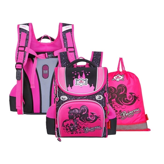 Ранец школьный Стандарт, раскаладной, 35 х 22 х 12 см, Across 191, наполнение: мешок, розовый ACR22-191-8 Ранец школьный Стандарт, раскаладной, 35 х 22 х 12 см, Across 191, наполнение: мешок, розовый ACR22-191-8