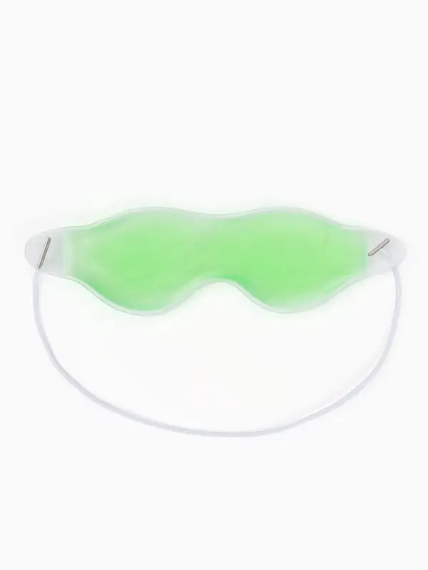 Маска для лица гидрогелевая, охлаждающая/согревающая, 18.5&times;5 см, зелёная