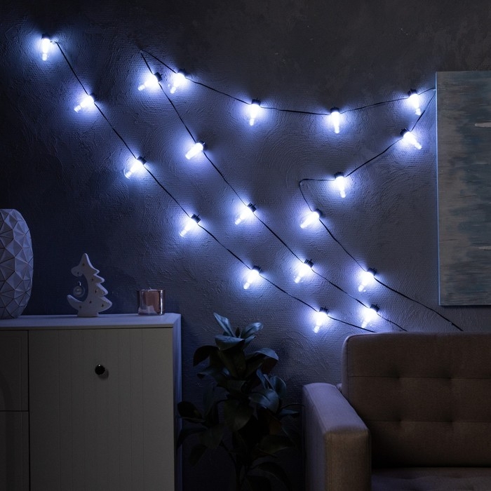 Умная гирлянда «Нить» 6 м с насадками «Лампочки», IP20, тёмная нить, 20 LED, свечение RGB, USB Умная гирлянда «Нить» 6 м с насадками «Лампочки», IP20, тёмная нить, 20 LED, свечение RGB, USB