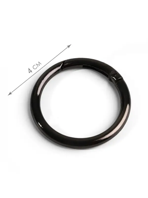 Кольцо-карабин, d=32/40 мм, толщина - 4 мм, 5 шт., цвет чёрный никель