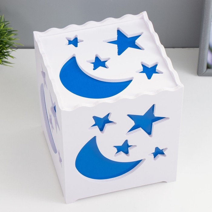 Ночник Ночник "Звездный" LED от батареек 3хААА USB синий 15х15х15см RISALUX