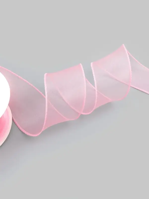 Лента капроновая &laquo;Волна&raquo;, 50 мм, 10&plusmn;1 м, розовая