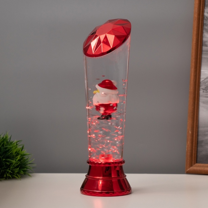 Лава лампа «Дед мороз» LED 3хААА, USB красный 6,5х8х23,7см