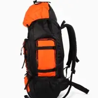 Рюкзак туристический, 90 литров, 6 наружных карманов, шнуровка, оранжевый