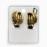 Серьги клипсы для ушей QF &laquo;Узел&raquo;, цвет чернёное золото