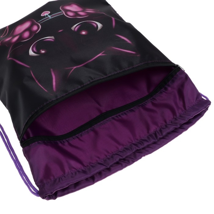 Мешок для обуви с карманом 420 х 340 мм, Calligrata МСО-7С, (мягкий полиэстер, плотность 210D),  Мешок для обуви с карманом 420 х 340 мм, Calligrata МСО-7С, (мягкий полиэстер, плотность 210D), "Котик"