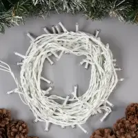 Гирлянда &laquo;Нить&raquo; 10 м, IP44, белая нить, 100 LED, свечение жёлтое, 8 режимов, 220 В