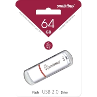 Флеш-память Smartbuy Crown, 64Gb, USB 2.0, бел, SB64GBCRW-W