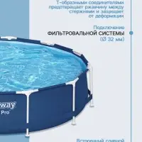 Бассейн каркасный Steel Pro, 366&times;76 см, круглый, 56706 Bestway