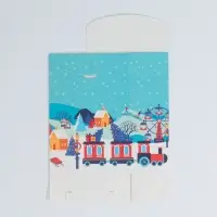 Коробка подарочная новогодняя складная &laquo;Дома&raquo;, 15 х 7 х 22 см, Новый год