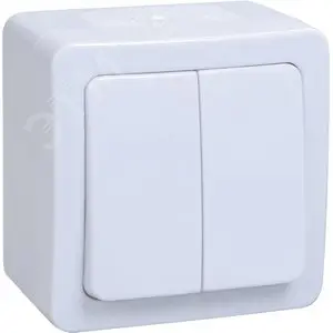 Гермес PLUS Выключатель двухклавишный ВС20-2-0-ГПБ наружный IP54