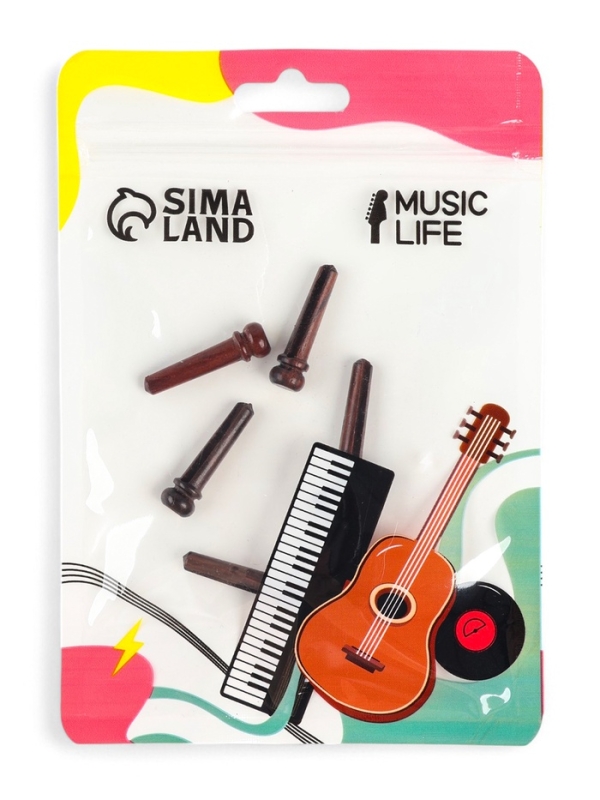 Набор фиксаторов струн Music life, 6 штук, целулоид Набор фиксаторов струн Music life, 6 штук, целулоид