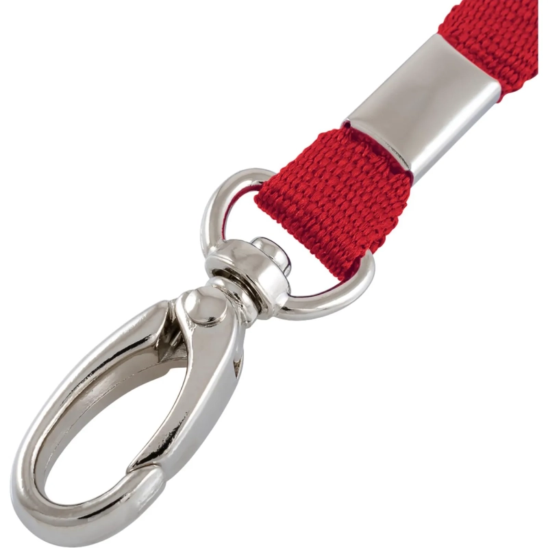 Держатель для бейджа на карабине красный лента+карабин LLL107