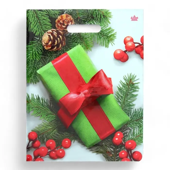 Пакет подарочный новогодний &laquo;Калина в подарок&raquo;, полиэтиленовый с вырубной ручкой, 40&times;31 см