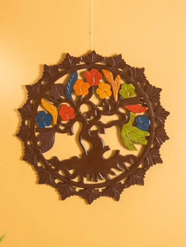 Панно "Древо жизни" МДФ, 40х40х1 см, разноцветная