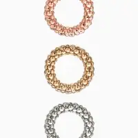 Кольцо "Стиль" (набор 3шт) плетение, тянется, цветной 1,5см