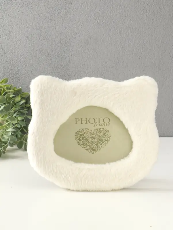 Фоторамка МДФ, иск. мех 14,5х18 см "Белый котик" 21х2х25 см