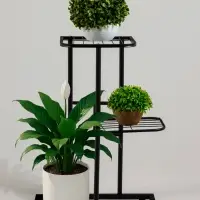 Подставка для цветов Greengo, 3 полки, 43&times;22&times;57 см, напольная, металл, чёрная