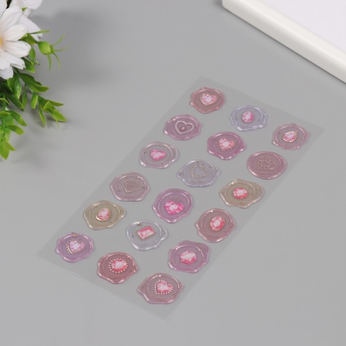 Наклейки для творчества пластик Наклейки для творчества пластик "Розовые богатства" 9,3х20,4 см