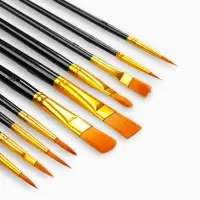 Кисть для рисования, набор 10 шт. синтетика &laquo;Ангел&raquo; № 1, 2, 2/0, 3, 4, 5, 5/8, 6, 8