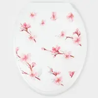 Сиденье для унитаза с крышкой &laquo;Декор. Сакура&raquo;, 44.5&times;37 см, белое