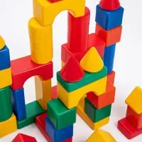 Кубики детские, пластиковые, цветные, 60 штук, 6&times;6 см