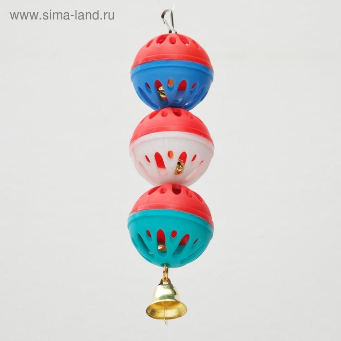 Игрушка для попугая  Игрушка для попугая "Забава" с 3 шариками, микс