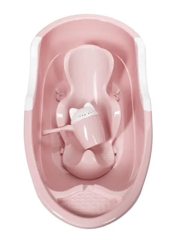 Набор для купания детский, ванна 86 см, горка, ковш-лейка, розовый