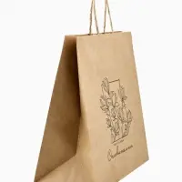 Пакет подарочный крафтовый &laquo;Цветочный&raquo; 22&times;25&times;12 см