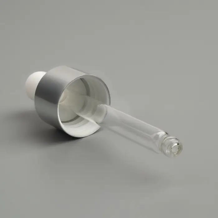 Бутылочка для хранения, с пипеткой, 15 мл, серебристая, белая Бутылочка для хранения, с пипеткой, 15 мл, серебристая, белая