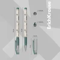 Ручка шариковая ErichKrause "ColorTouch Natural Life", узел 0.7 мм, синяя, тонкое письмо, резиновый держатель, стержень с дизайном, микс