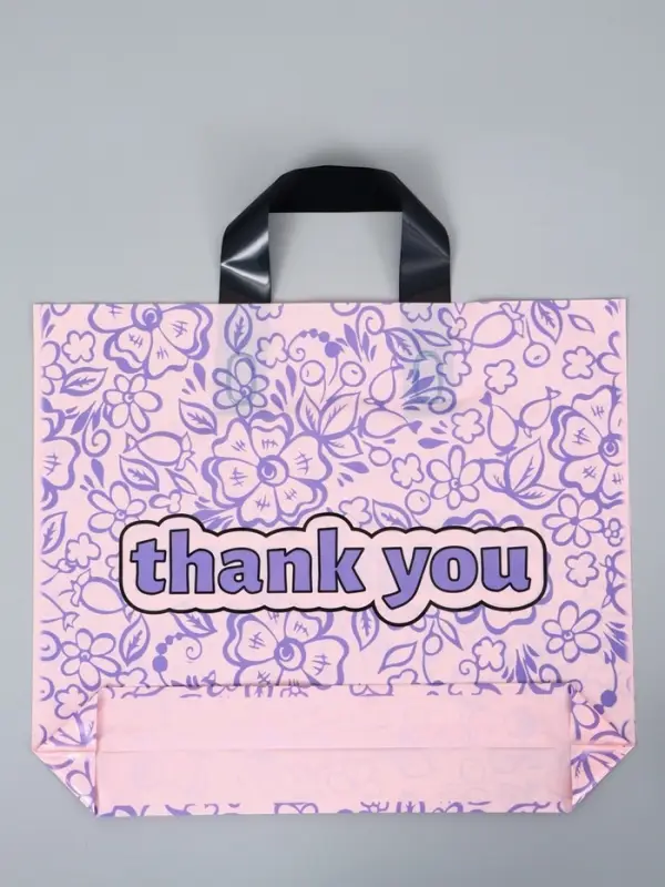 Пакет с петлевой ручкой "Цветы" 35 х 30 х 8, см, 60 мкм