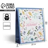 Пакет подарочный ламинированный, упаковка, Best wishes, ML 21&times;25&times;8 см