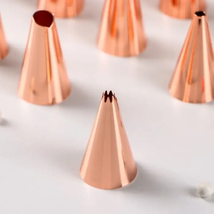 Набор насадок кондитерских Доляна, 1,8×3 см, 9 шт, цвет медный