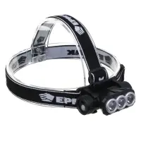 Фонарь налобный тм ЕРМАК, 3 LED, 1200мАч, 3 режима, 8,3х3,8х5,4см, USB кабель, пластик