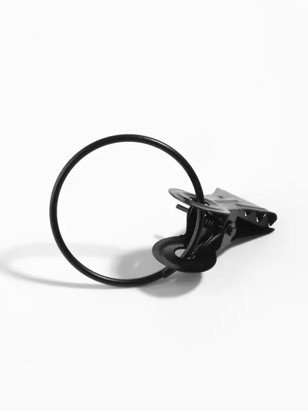 Кольцо для карниза, с зажимом, d=32/36 мм, 20 шт., чёрное