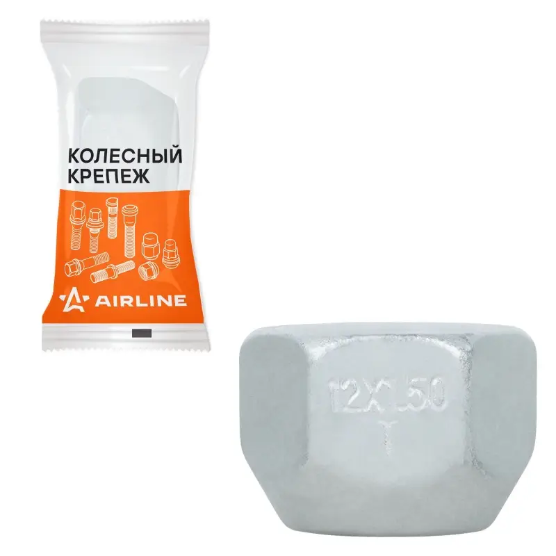 Гайка колесная M12x1,5x16, конус, ключ 21, открытая, дакромет, 1 шт для Mitsubishi/Hyundai