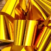 Подарочный бант - шар №3 металлик, цвет золото, для упаковки подарков