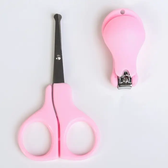 Детский маникюрный набор Крошка Я, 2 предмета: ножницы, щипчики, от 0 мес., голубой