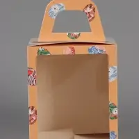 Пасхальная коробочка с окном "Расписные яйца" 15 х 15 х 18 см