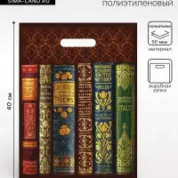 Пакет &laquo;Книги&raquo; полиэтиленовый с вырубной ручкой, 50 мкм, 30&times;40 см