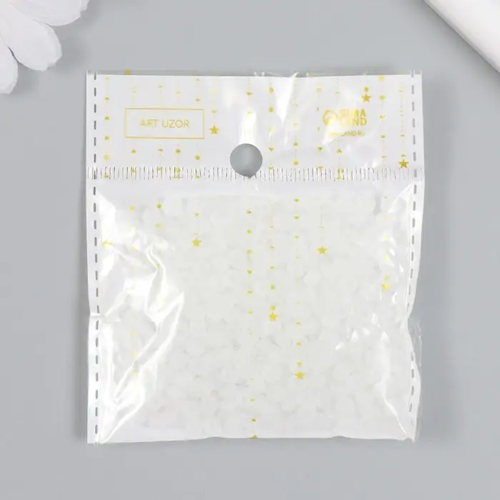 Бисер стекло 6/0  Бисер стекло 6/0 "Матовый полупрозрачный. Облако" 30 гр